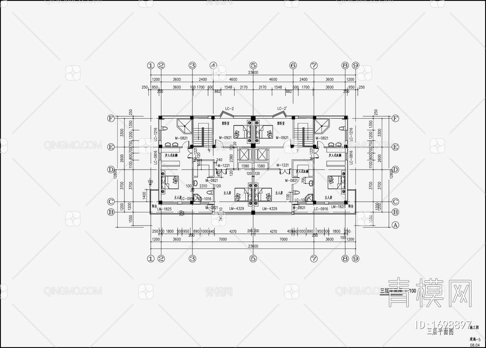 双拼别墅设计 施工图【ID:1698897】