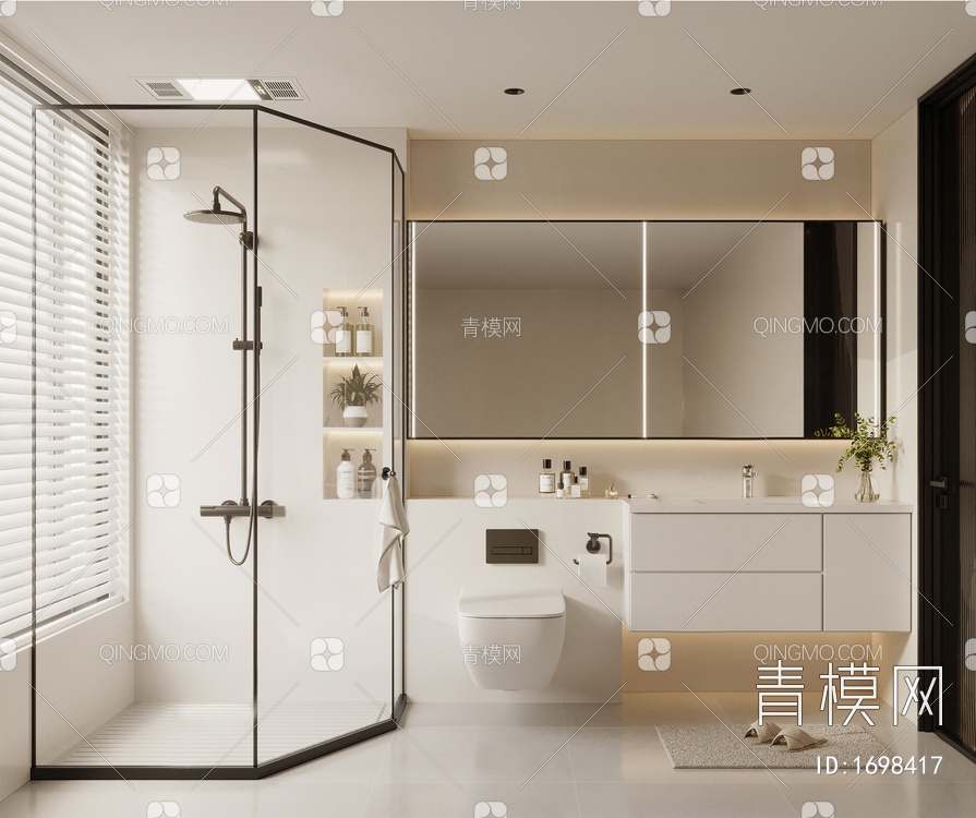 卫生间 浴室3D模型下载【ID:1698417】