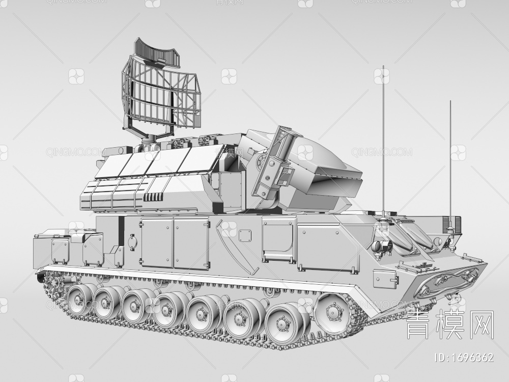 雷达坦克3D模型下载【ID:1696362】