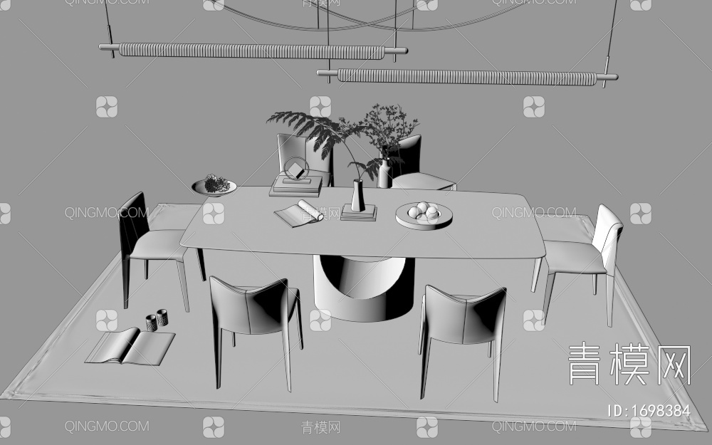 餐桌椅3D模型下载【ID:1698384】