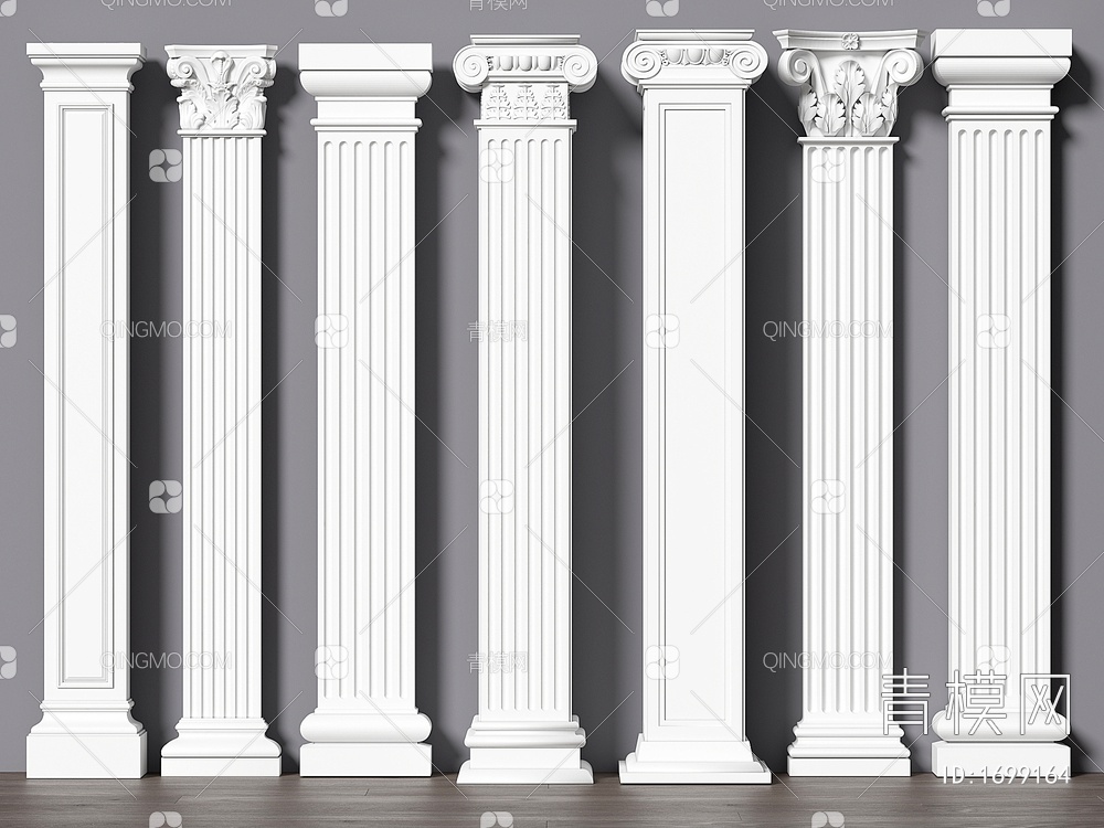 柱子 罗马柱 石膏柱子 装饰柱3D模型下载【ID:1699164】