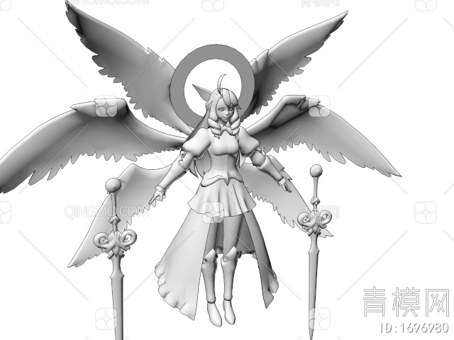 游戏角色 天使少女3D模型下载【ID:1696980】