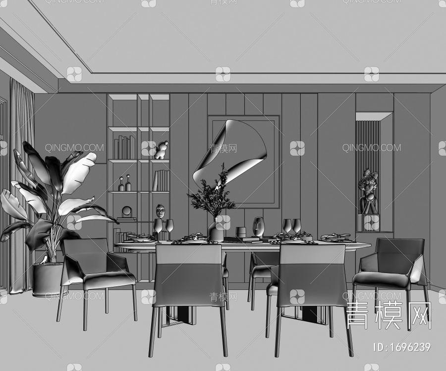 餐厅3D模型下载【ID:1696239】