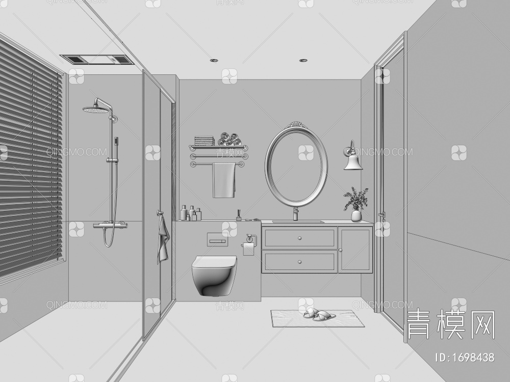 卫生间 浴室3D模型下载【ID:1698438】