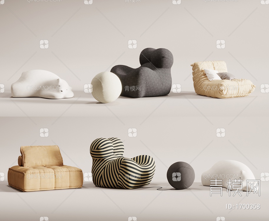 懒人沙发3D模型下载【ID:1700358】