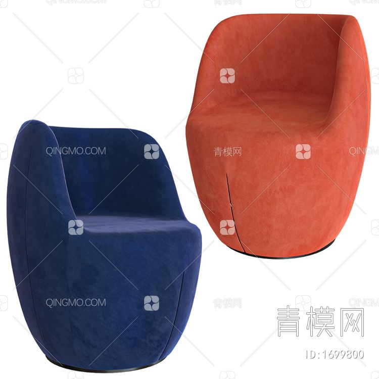 Pisola慵懒风单人沙发3D模型下载【ID:1699800】