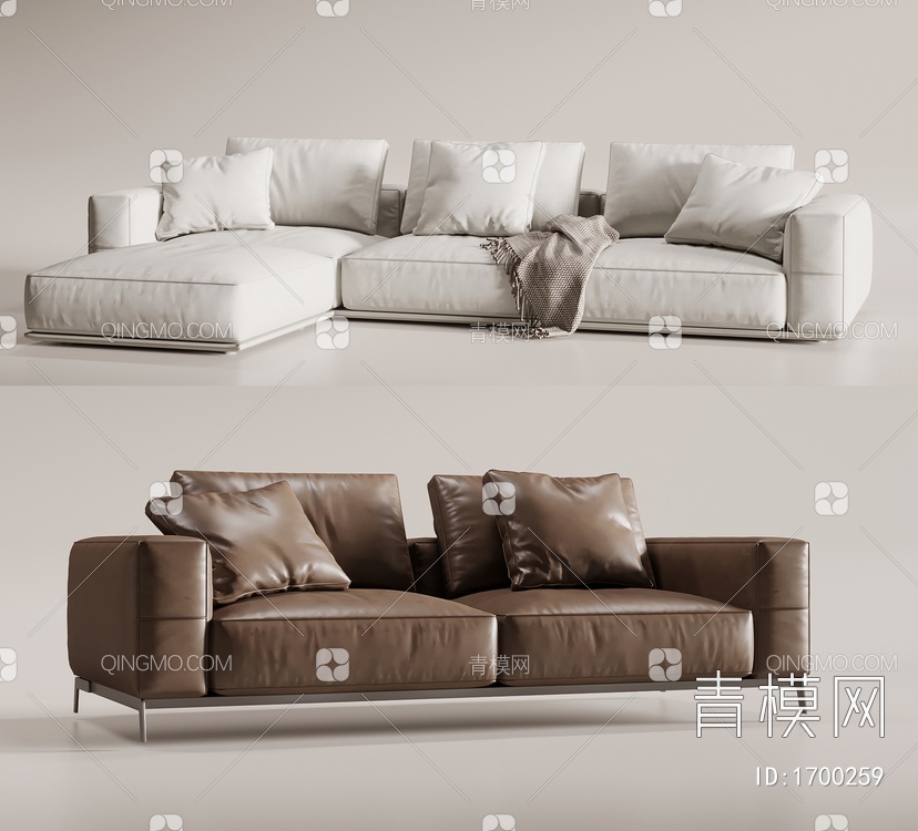 多人沙发3D模型下载【ID:1700259】