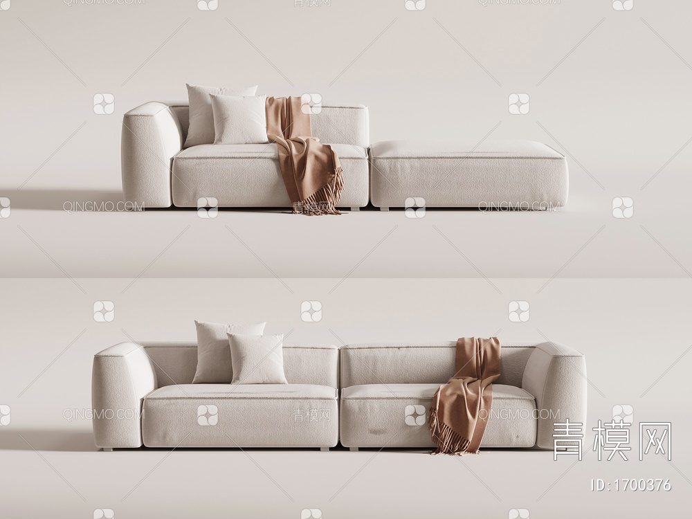 双人沙发3D模型下载【ID:1700376】