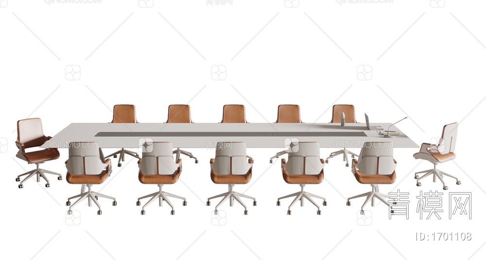 会议桌椅3D模型下载【ID:1701108】