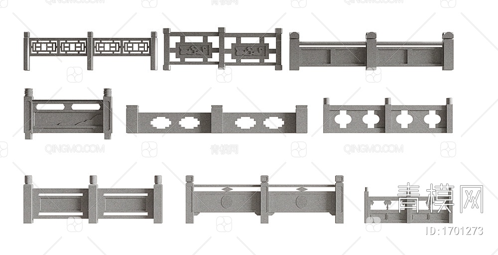 汉白玉护栏 围栏3D模型下载【ID:1701273】