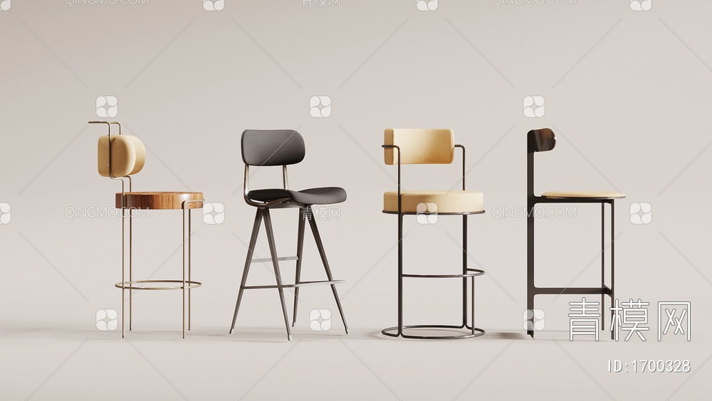 吧椅 吧凳 高脚椅3D模型下载【ID:1700328】