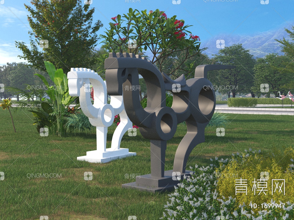 景观马雕塑3D模型下载【ID:1699947】
