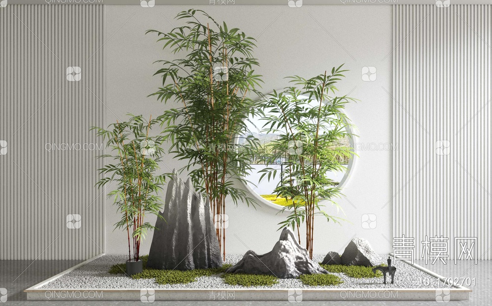室内景观植物小品SU模型下载【ID:1702701】