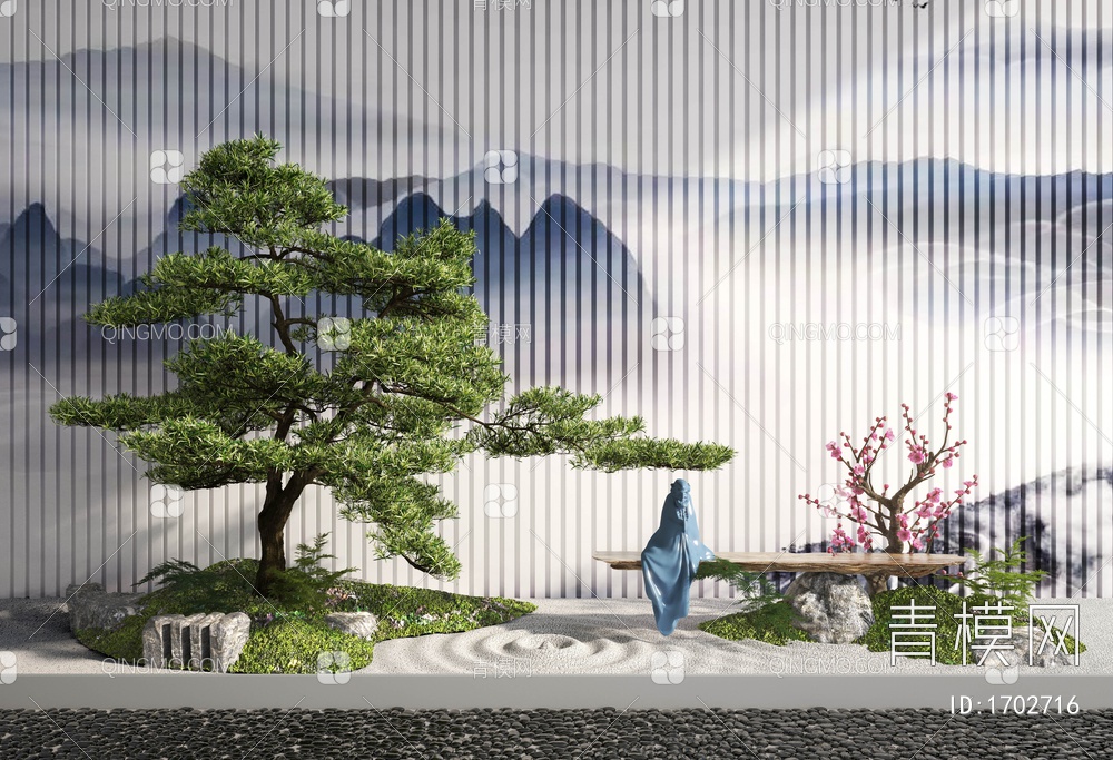 室内景观植物小品SU模型下载【ID:1702716】