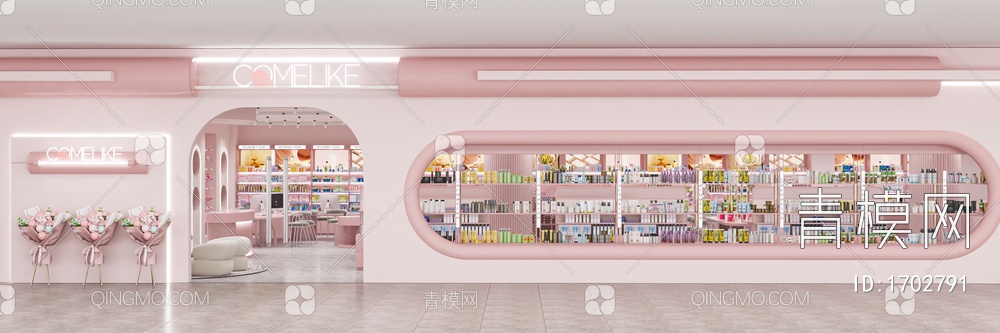 化妆品专卖店 专柜3D模型下载【ID:1702791】