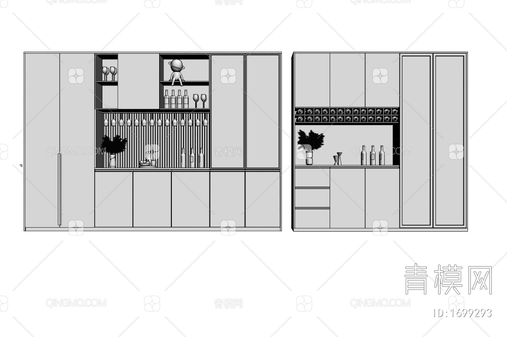 酒柜3D模型下载【ID:1699293】