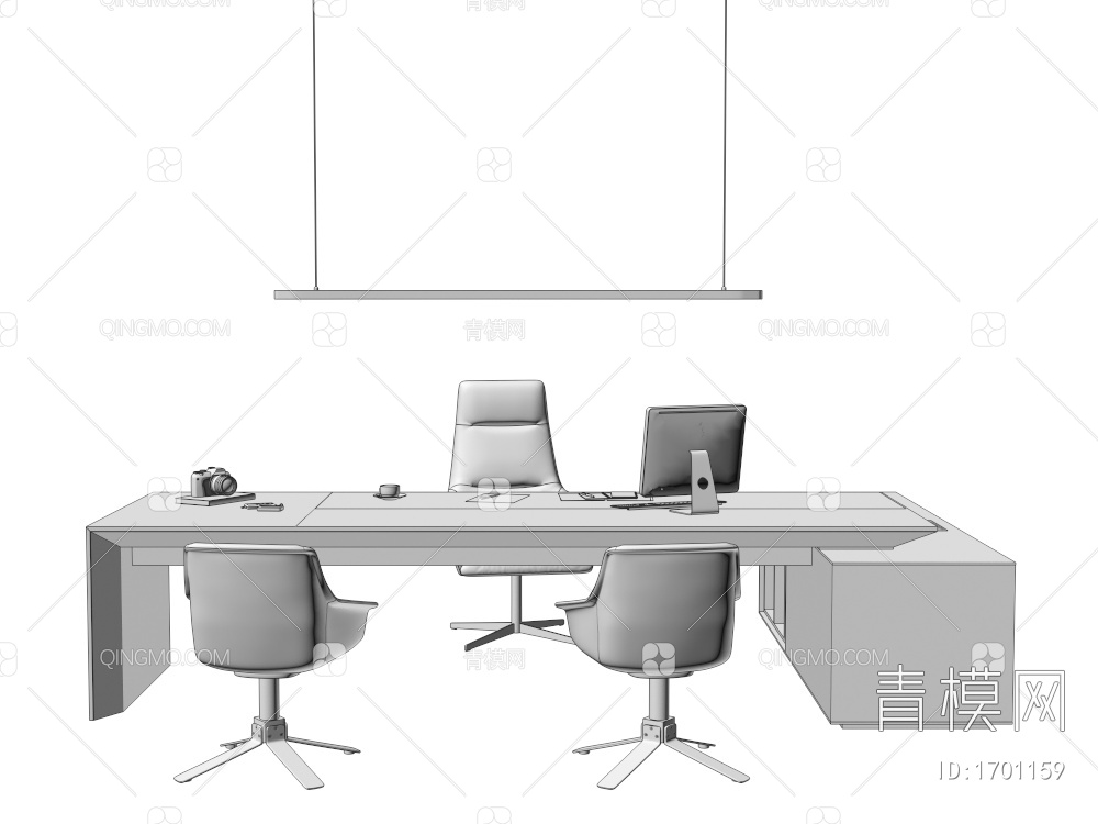经理办公桌 老板桌椅3D模型下载【ID:1701159】