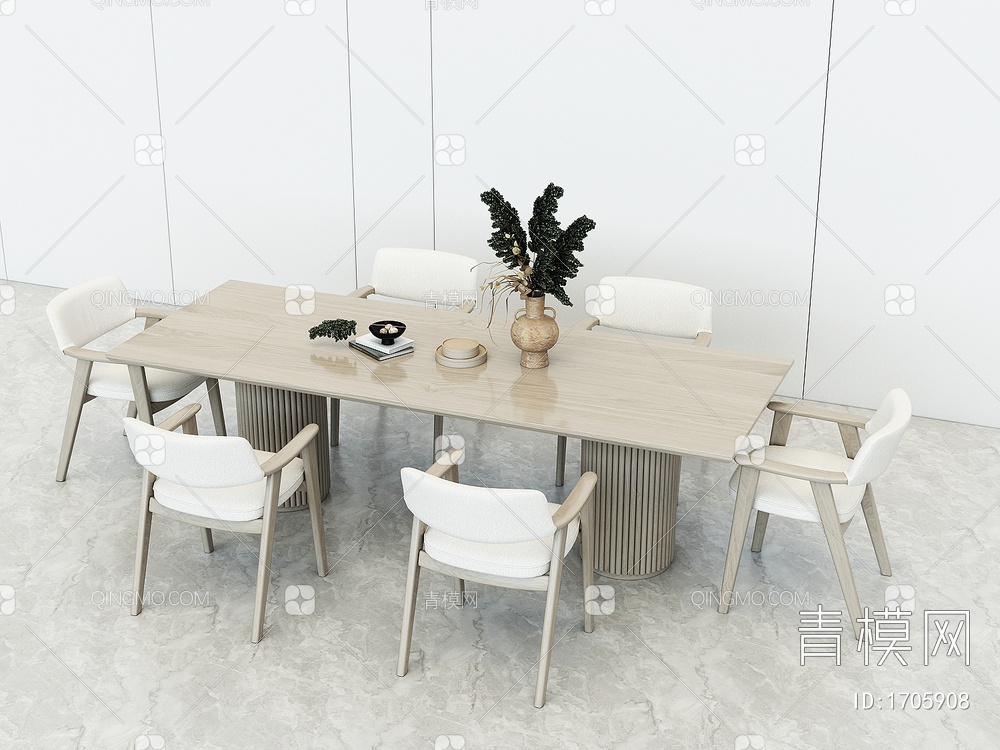 餐厅餐桌椅3D模型下载【ID:1705908】