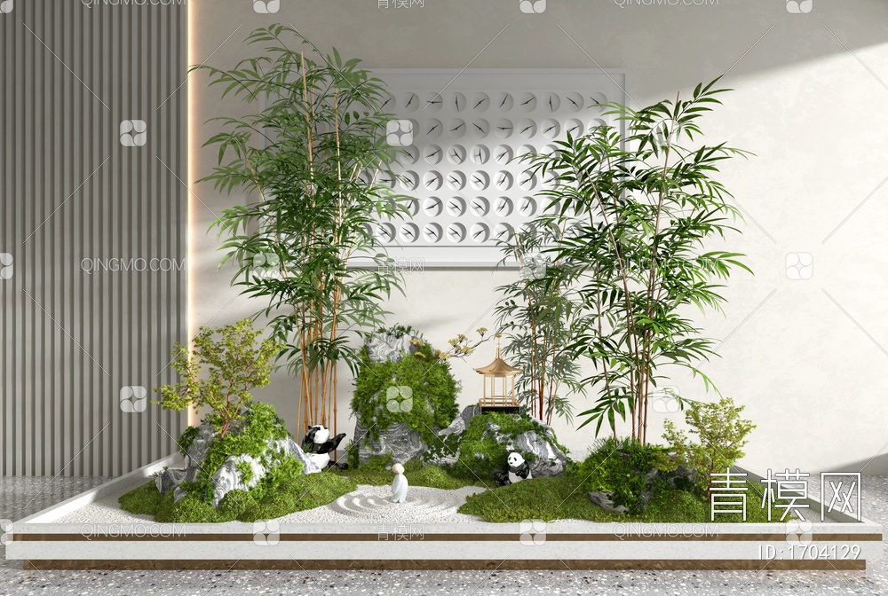 室内景观植物造景SU模型下载【ID:1704129】