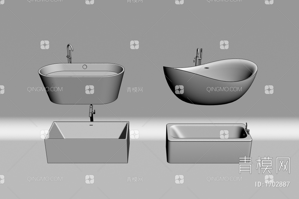 浴缸3D模型下载【ID:1702887】