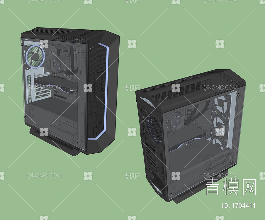 数码家电 电竞电脑主机箱SU模型下载【ID:1704411】