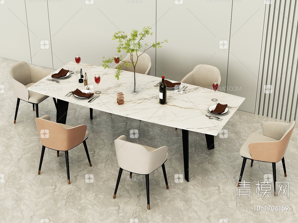 餐桌椅3D模型下载【ID:1704159】