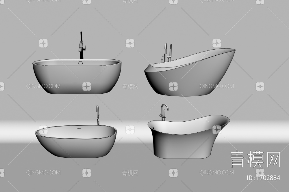 浴缸3D模型下载【ID:1702884】