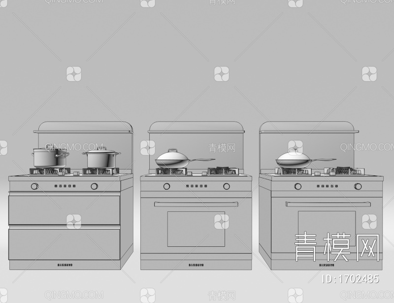 集成灶 油烟机 洗碗机 集成水槽 蒸箱集成灶 蒸烤集成灶3D模型下载【ID:1702485】