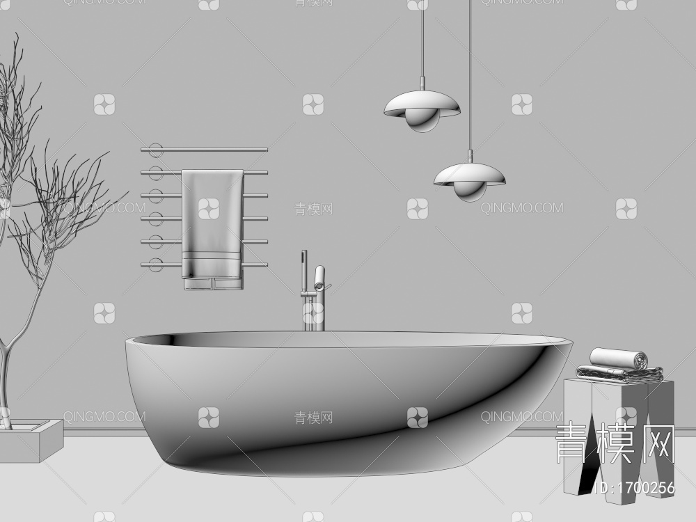 极简浴缸3D模型下载【ID:1700256】