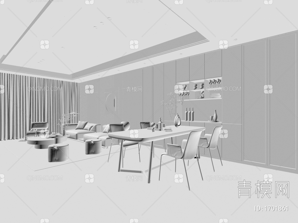 客餐厅3D模型下载【ID:1701861】