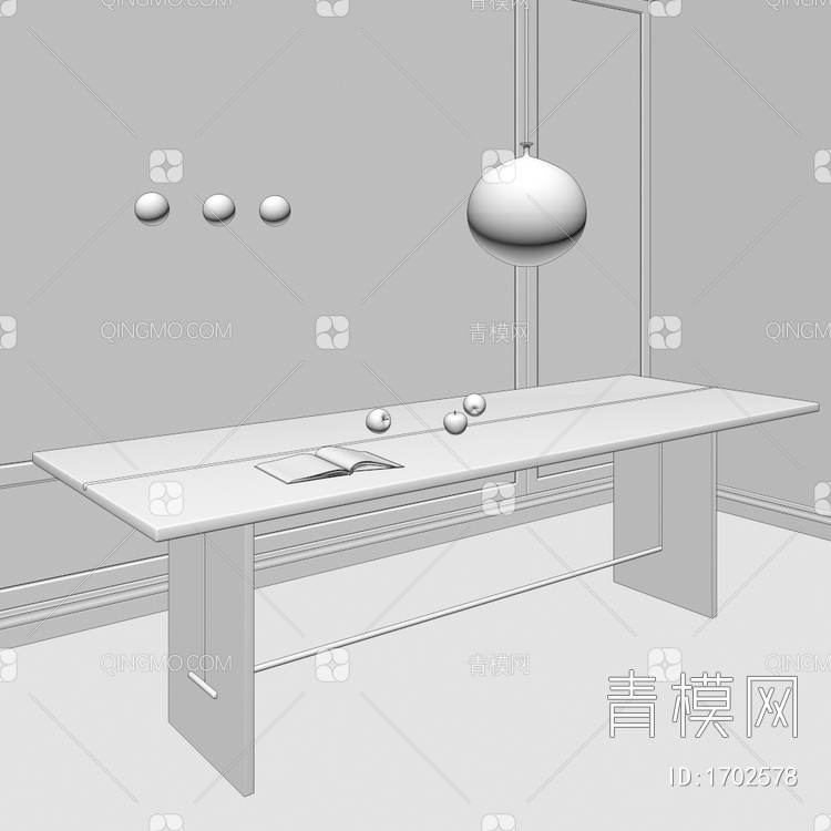 餐桌，原木，餐厅3D模型下载【ID:1702578】