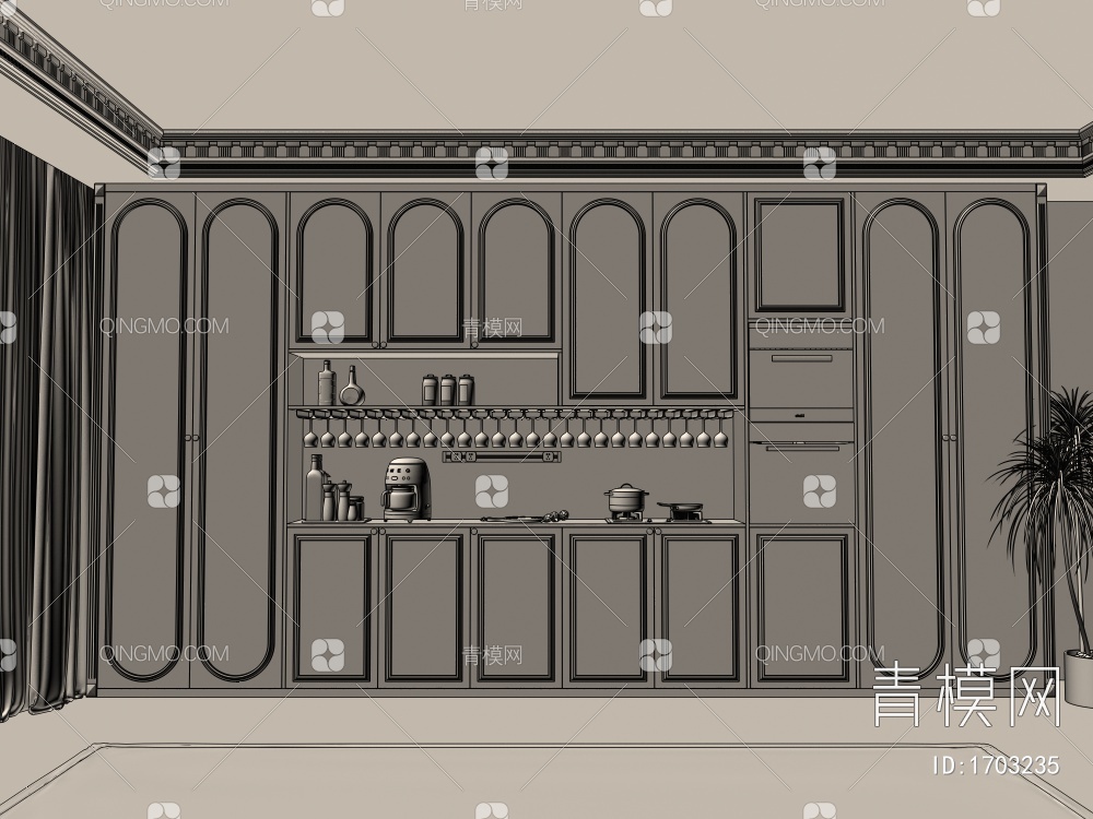酒柜3D模型下载【ID:1703235】