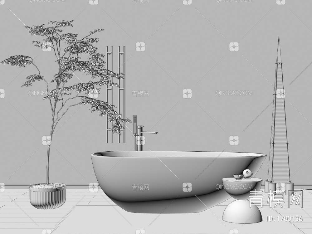 浴缸3D模型下载【ID:1700136】