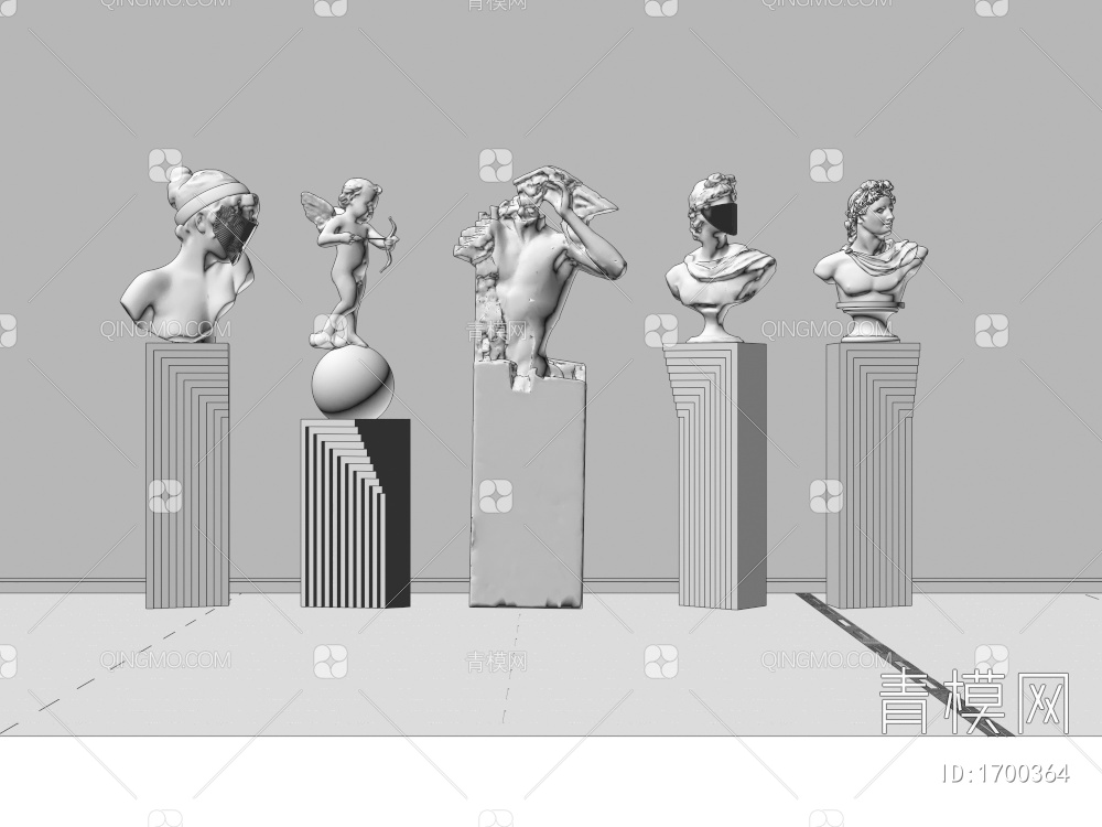 石膏雕塑 抽象摆件3D模型下载【ID:1700364】