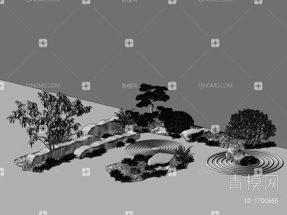 室内外造景，园艺景观小品3D模型下载【ID:1700655】