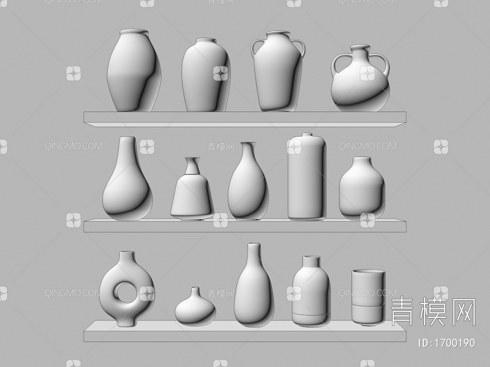 陶罐陶瓷器皿3D模型下载【ID:1700190】