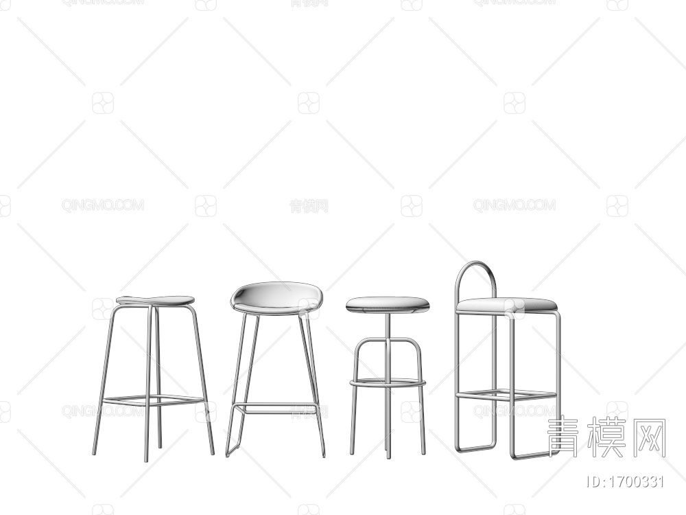 吧椅 吧凳 高脚椅3D模型下载【ID:1700331】