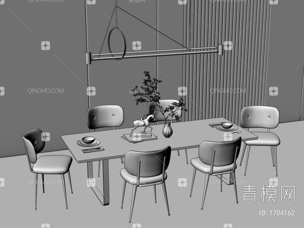 餐桌椅3D模型下载【ID:1704162】