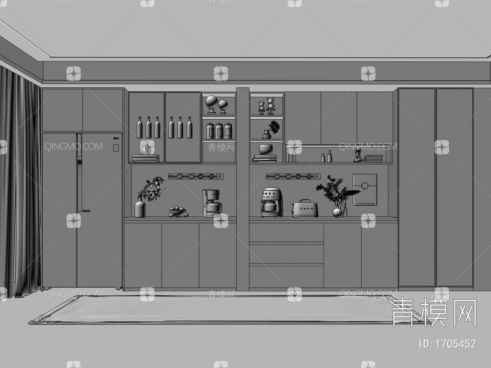 酒柜3D模型下载【ID:1705452】