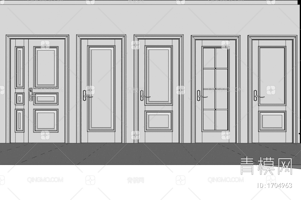 入户门 单开门 门3D模型下载【ID:1704963】