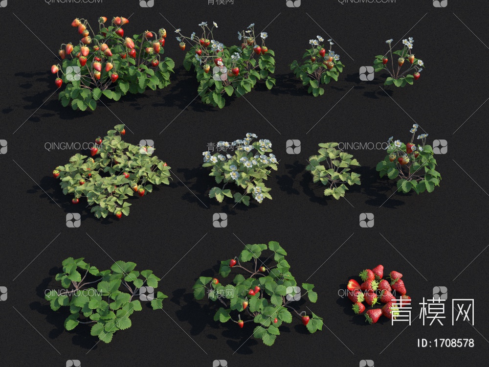 草莓3D模型下载【ID:1708578】