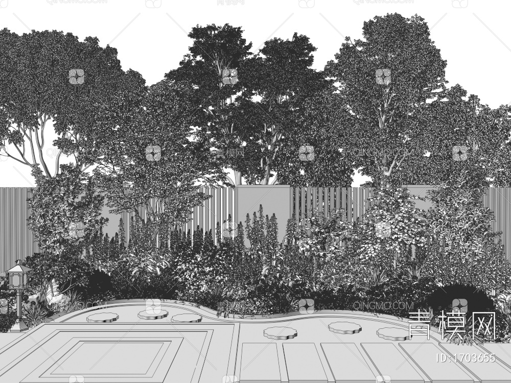 庭院景观3D模型下载【ID:1703655】