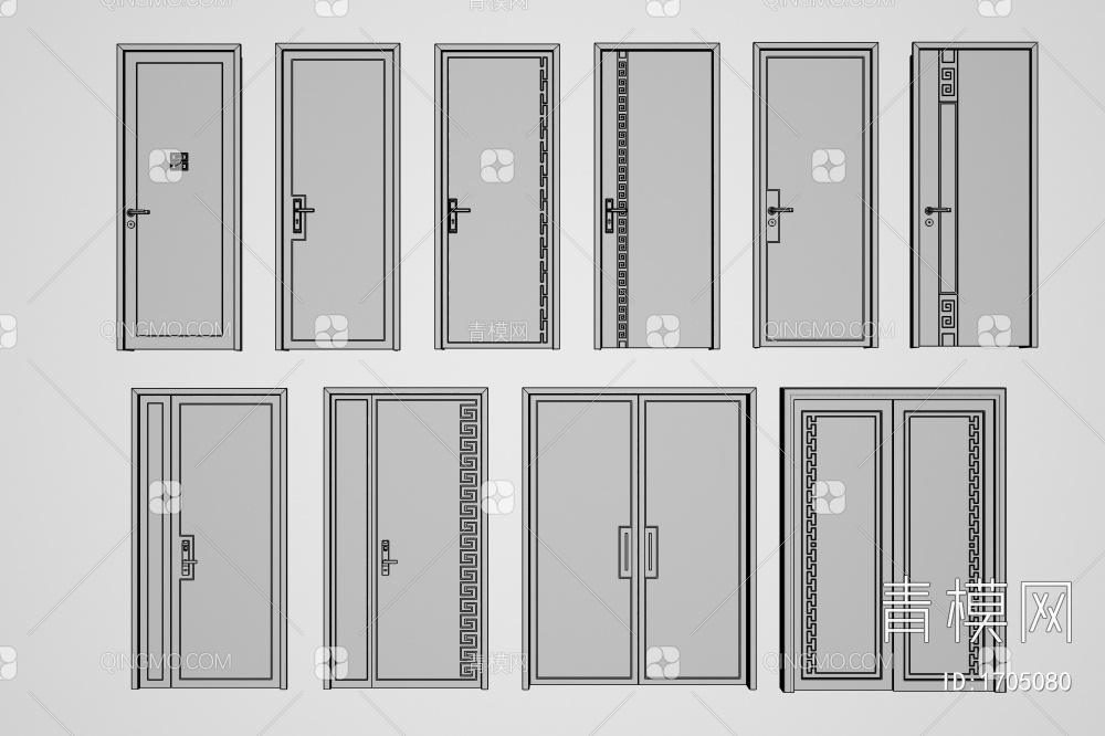 入户门 单开门 门3D模型下载【ID:1705080】