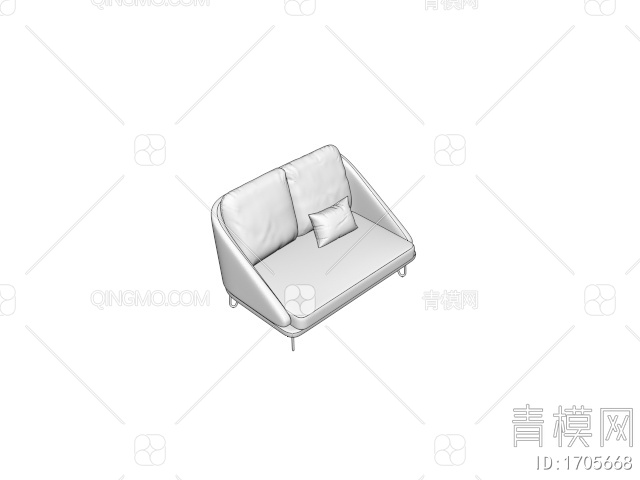 双人沙发3D模型下载【ID:1705668】