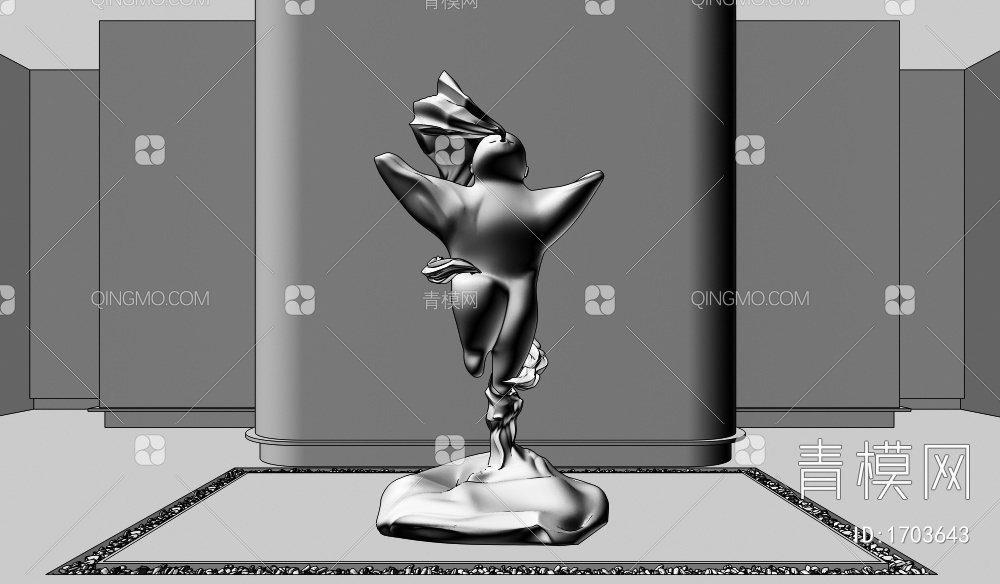 人物抽象雕塑3D模型下载【ID:1703643】