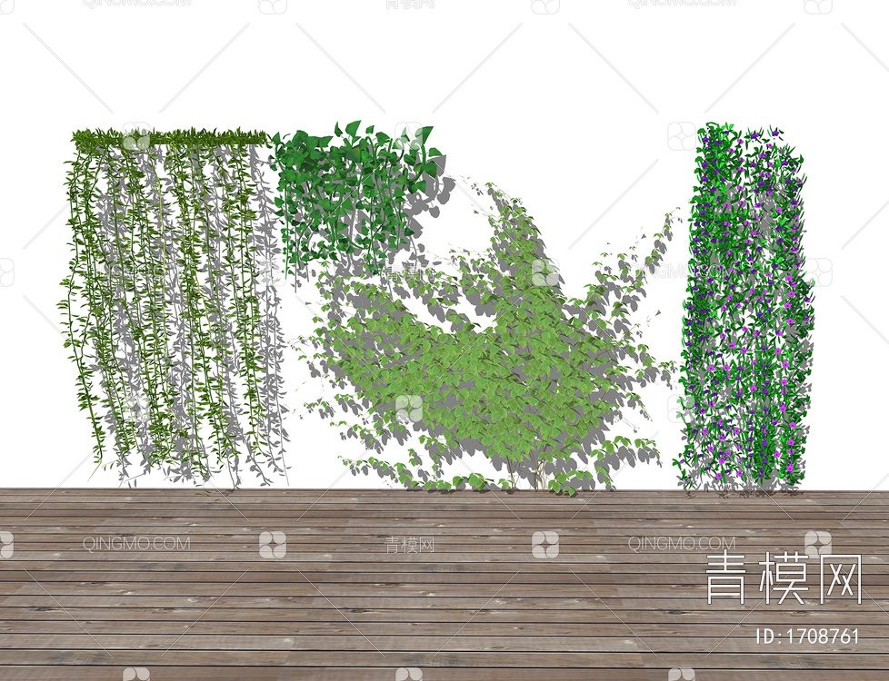 藤蔓植物墙 墙体绿植 爬藤景观植物组合SU模型下载【ID:1708761】