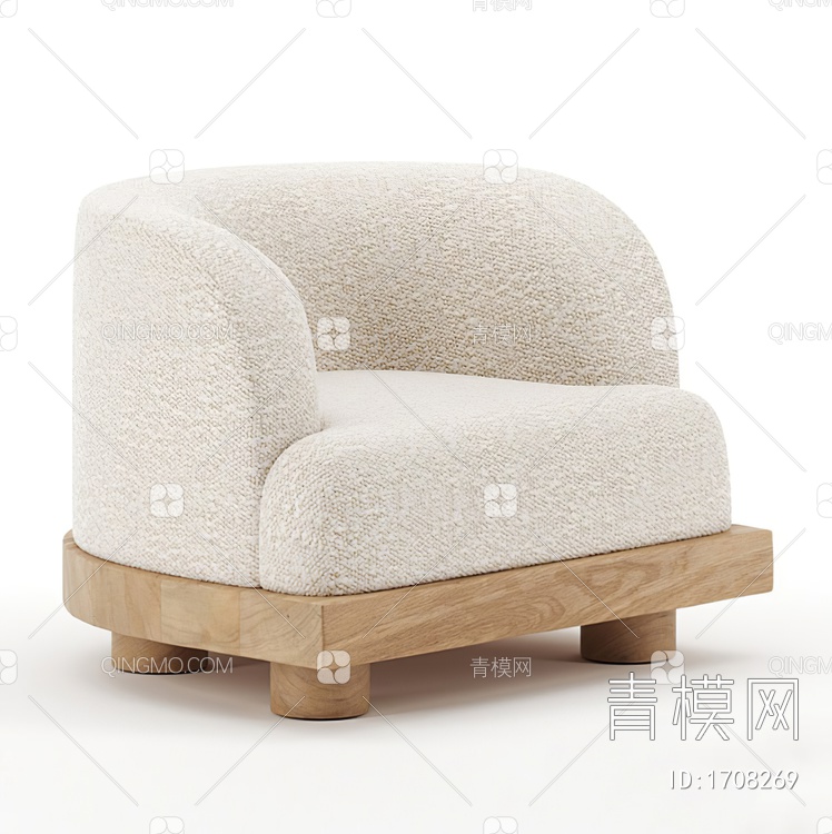 单人沙发3D模型下载【ID:1708269】
