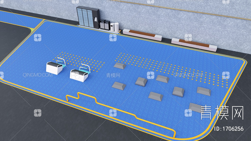 户外健身器材 青年活动区 塑胶场地SU模型下载【ID:1706256】