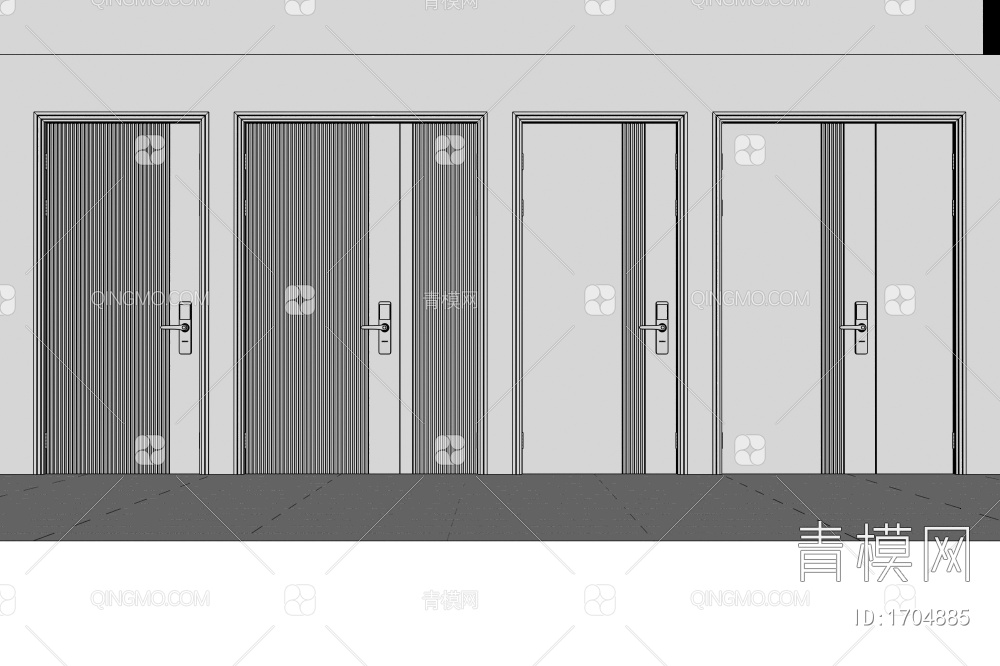入户门 单开门 门3D模型下载【ID:1704885】