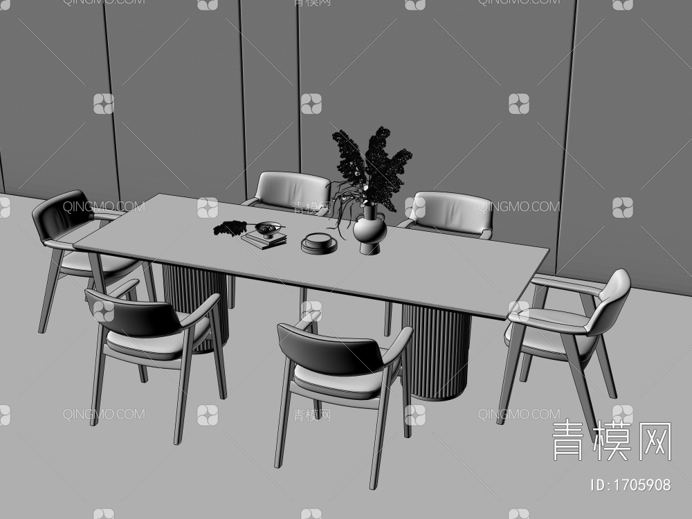 餐厅餐桌椅3D模型下载【ID:1705908】